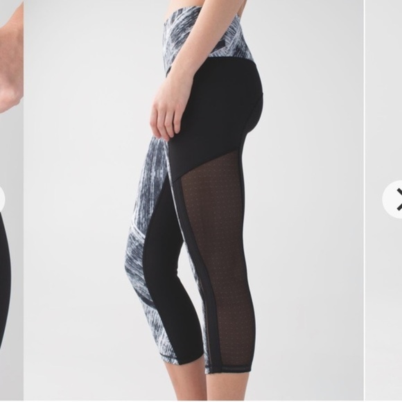 lululemon athletica Pants - Lululemon Hot To Street Crop Heat Wave White Black